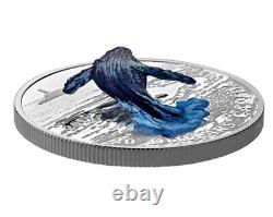 1 Oz Silver Coin 2017 $20 Canada 3D Three-Dimensional Breaching Whale