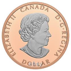 1 Oz Silver Proof Rose gold plated Peace Dollar CoA 6000 Canada 2023