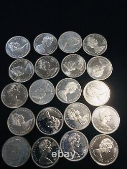 1 ROLL (20 PCS) 1965 GEM PROOF LIKE Canadian 80% silver half dollars