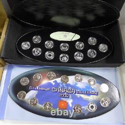 1 each 1999 & 2000 Canada Millennium Silver Proof Quarter Sets withBonus