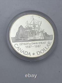 10- Coins 1987 Canada Proof Silver Dollar In Case With Box & Coa