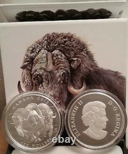 $100 2015 MUSKOX 1OZ Pure Silver Proof Coin Canada
