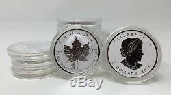 10x 2016 1 oz Canadian Silver Maple Bigfoot Privy Coin (Rev Proof) in Capsule