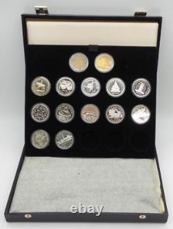 (14) Canada Silver $1 Dollar Proof Coin Lot 1971-1984 with Box Z1468