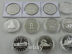 (16) Canada Silver $1 Dollar Proof Coin Lot 1971-1987