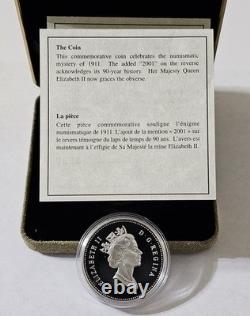1911-2001 Canada Proof $1 Commemorative Silver Dollar 90th Anniversary