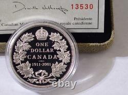 1911-2001 Canada Proof $1 Commemorative Silver Dollar 90th Anniversary