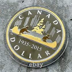 1935 2015 Voyageur Renewed Dollar Canada 2oz. 9999 Fine Silver Coin Perfect