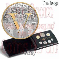 1945-2020 75th Anniversary of VE Day Pure Silver Proof 7-coin Set Canada