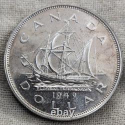 1949 Canada Silver Dollar UNC BU Proof-Like, Uncirculated Low Mintage 672K