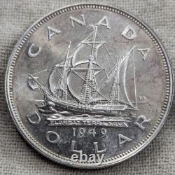 1949 Canada Silver Dollar UNC BU Proof-Like, Uncirculated Low Mintage 672K