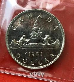 1951 SWL Canada Silver 1 Dollar Coin ICCS Proof Like PL-64 Original