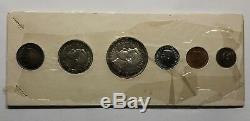 1952 Canada Proof Like Set 6 Coins Original White Cardboard Holder Silver Unc