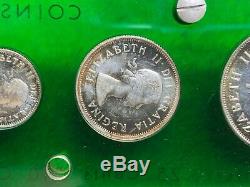 1953 Canada Proof Like Set Silver $1, 50C. 25C, 10C, 5C, 1C in Green Display
