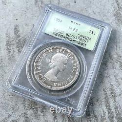 1954 Canada 1 Dollar Silver Coin One Proof Like PCGS PL 66 Cameo