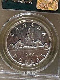 1954 Canada $1 YOUNG HEAD Dollar Silver Coin Elizabeth II PL 65 PROOF CAMEO
