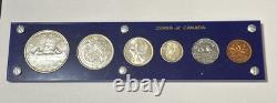 1954 Canada 6 Coin Proof Like Mint Set Silver Dollar 50c 25c 10c 5c 1c 80%