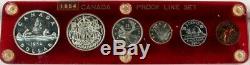 1954 Canada Silver Proof-like 6 Coin Mint Set In Capital Holder