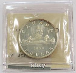 1954 Silver Canada $1 Proof-like Dollar Iccs Pl 64 Cameo