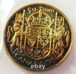1954 Silver Canada Proof-like 50 Cents Iccs Pl 65 (color)