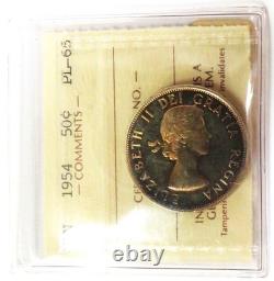 1954 Silver Canada Proof-like 50 Cents Iccs Pl 65 (color)