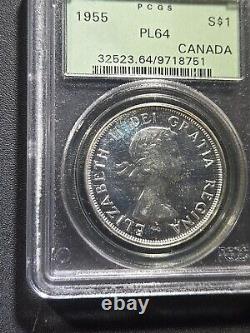 1955 Canada silver Dollar PROOF-LIKE PL64 (PCGS OGH)