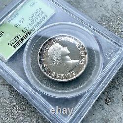 1956 Canada 50 Cent Silver Coin One Dollar Proof Like PCGS Gem PL 67 Old Holder