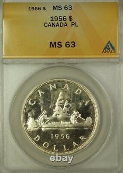 1956 Canada Silver $1 Coin King George VI ANACS MS-63 Proof Like (Better Coin)