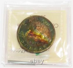 1956 Canada Silver Dollar Rainbow Colors Iccs Mint State Proof-like 64