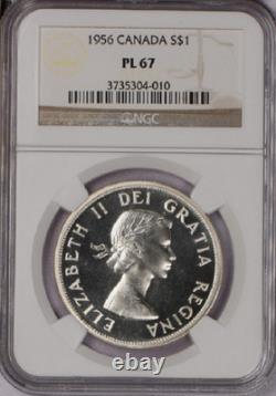1956 S1$ Dollar Elizabeth-ii Canada Ngc Pl67 (semi-cam) Rare R6 Highest Grades