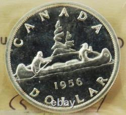 1956 Silver Canada $1 Dollar Proof-like Elizabeth Coin Iccs Pl 65 Cameo