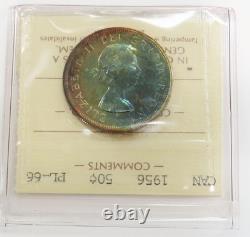 1956 Silver Canada Proof-like 50 Cents Iccs Pl 66 Color