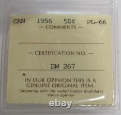 1956 Silver Canada Proof-like 50 Cents Iccs Pl 66 Color