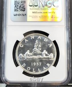 1957 Canada Silver 1 Dollar Elizabeth II Ngc Pl 66 Scarce Gem Proof Like