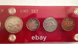 1957 Canada Silver Proof-Like Gem Set of 6 Coins in Capital Lucite E0937