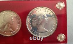 1957 Canada Silver Proof-Like Gem Set of 6 Coins in Capital Lucite E0937