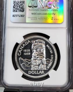 1958 Canada Silver 1 Dollar Totem Pole Ngc Pl 67 Cameo Extremely Rare Top Pop