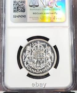 1958 Canada Silver 50 Cents Elizabeth II Ngc Pl 66 Scarce Gem Proof Like