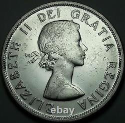 1958 Canada Silver Death Dollar Totem Proof Like Unc Choice Blast White Gem