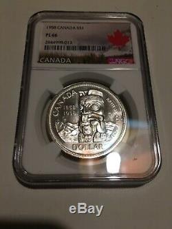 1958 Canada Silver Dollar Totem Pole Ngc Proof Like Pl66 Priced Right