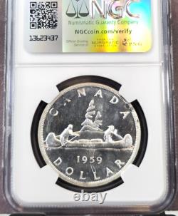 1959 Canada Silver 1 Dollar Elizabeth II Ngc Pl 65 Scarce Gem Proof Like