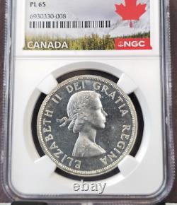 1959 Canada Silver 1 Dollar Elizabeth II Ngc Pl 65 Scarce Gem Proof Like