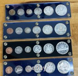 1960 1963 Canada Proof Like 6 Coins Set In Ayrclic Holders Lot of 4
