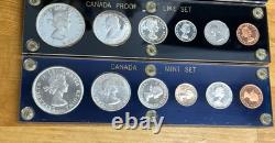 1960 1963 Canada Proof Like 6 Coins Set In Ayrclic Holders Lot of 4
