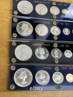 1960 1963 Canada Proof Like 6 Coins Set In Ayrclic Holders Lot of 4