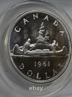 1961 Canada $1 Large Silver Coin Graded MS 68 Proof Like by ANACS Voyageur