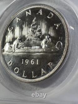 1961 Canada $1 Large Silver Coin Graded MS 68 Proof Like by ANACS Voyageur
