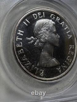 1961 Canada $1 Large Silver Coin Graded MS 68 Proof Like by ANACS Voyageur