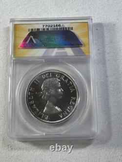 1961 Canada $1 Large Silver Coin Graded MS 68 Proof Like by ANACS Voyageur