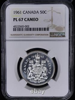 1961 Canada Silver 50 Cent NGC PL67 Cameo Proof-Like